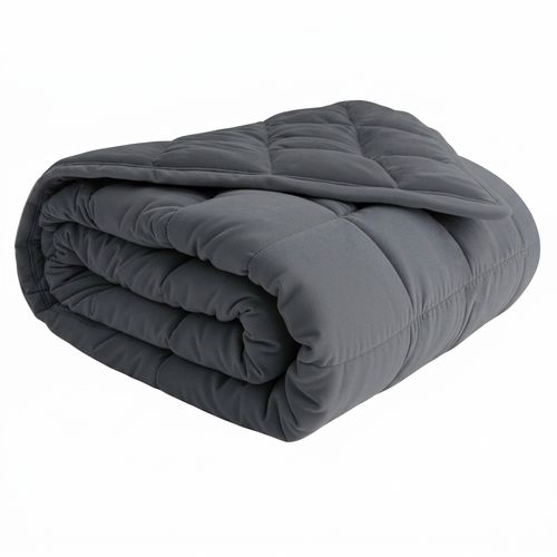 HOELLL Queen-sized weighted blanket in dark grey, 60x80 inches with 20 pound glass bead fill
